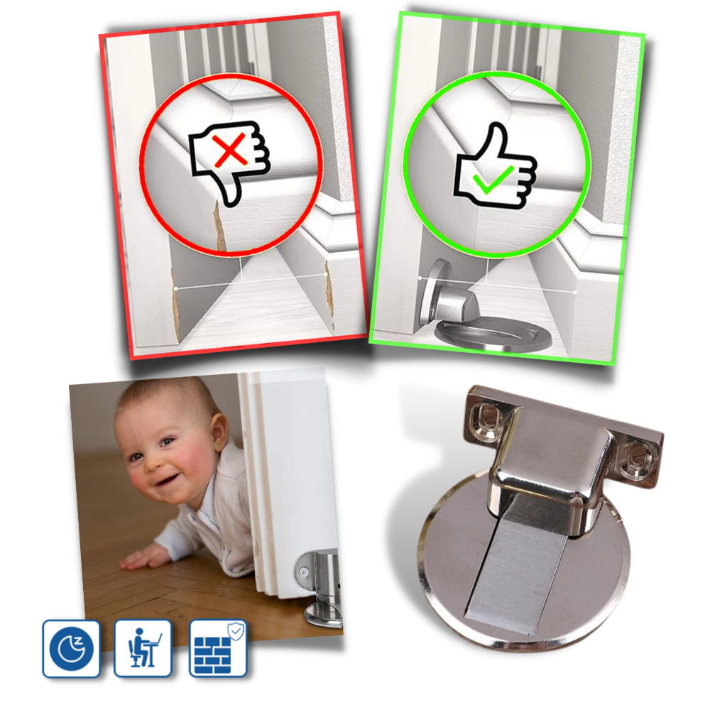 Magnetic Door Stopper in Stainless Steel