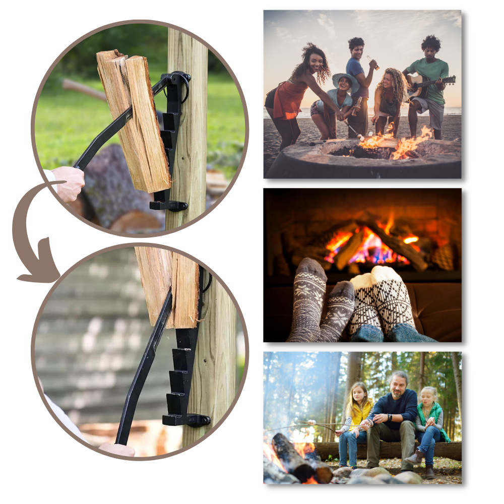 Wall-Mounted Firewood Kindling Splitter