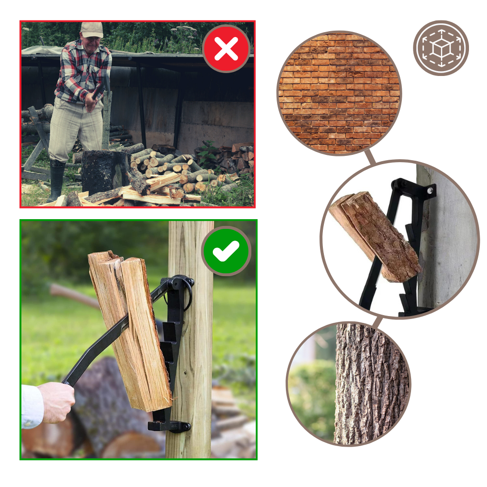 Wall-Mounted Firewood Kindling Splitter